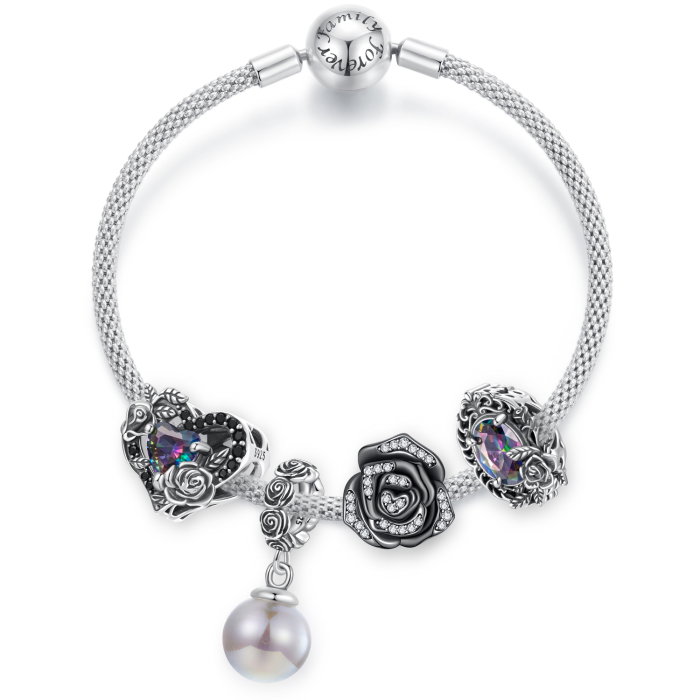 Pandantiv argint trandafir cu perla ecologica [11]