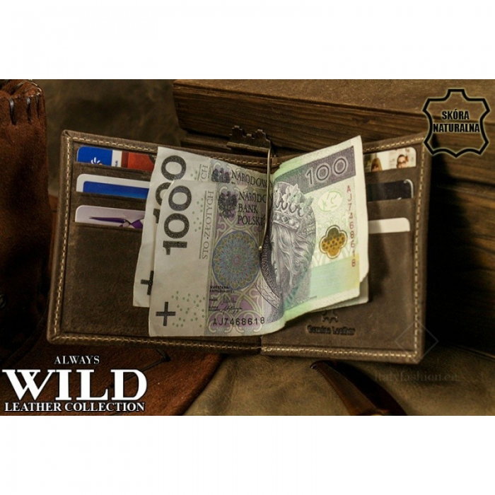 Portbancnota piele naturala Wild PBA03 Maron [2]