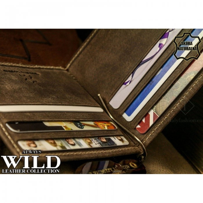 Portbancnota piele naturala Wild PBA03 Maron [4]