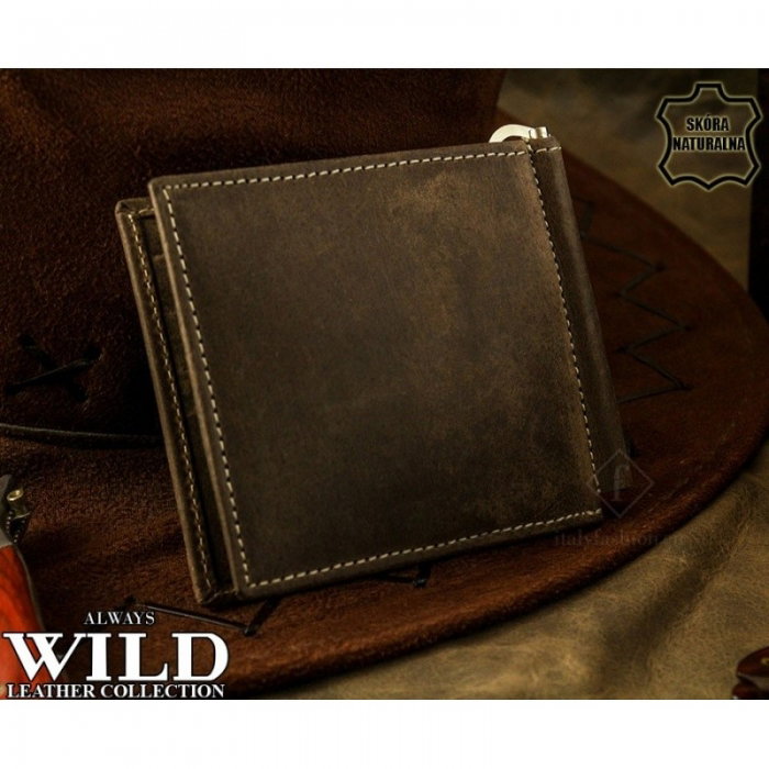 Portbancnota piele naturala Wild PBA03 Maron [6]