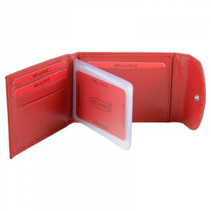 Portcard piele naturala Bellugio PCA25 Rosu [3]