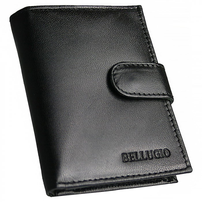 Portcard piele naturala Bellugio PCA36 Negru [1]