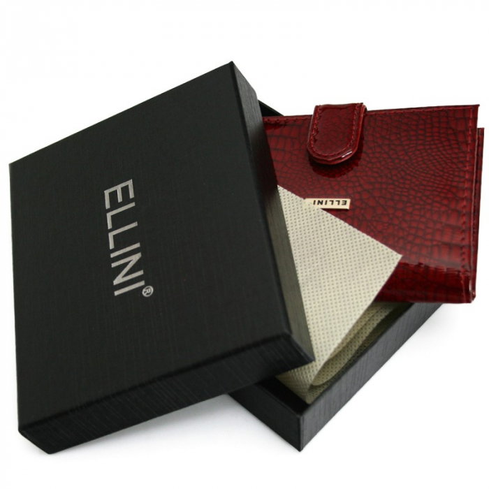 Portcard piele naturala Ellini PCA33 Rosu [6]