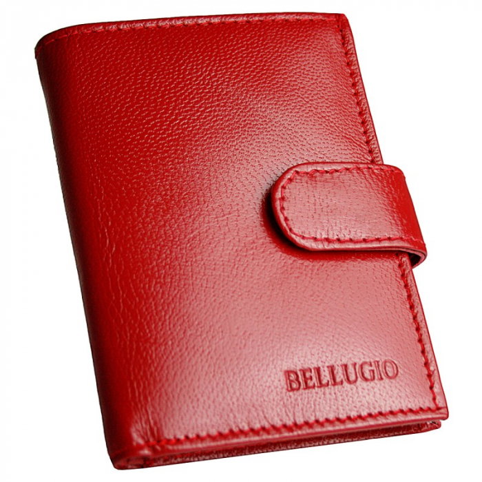Portcard piele naturala Bellugio PCA35 Rosu [1]