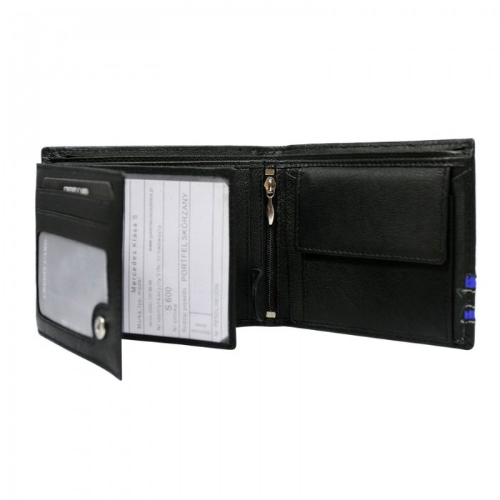 Portofel barbati din piele naturala BeSpecial PORM615 Negru cu Albastru [2]
