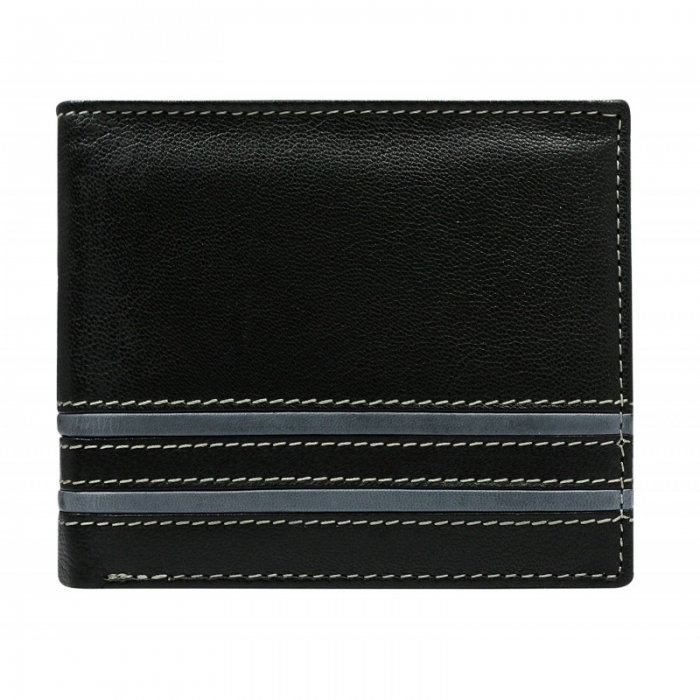 Portofel barbati din piele naturala BeSpecial PORM616 Negru cu Gri [1]