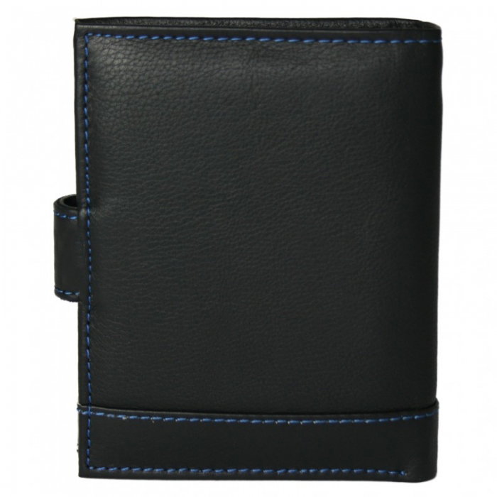 Portofel barbati din piele naturala cu cusatura albastra Bellugio PORMZ011 [5]