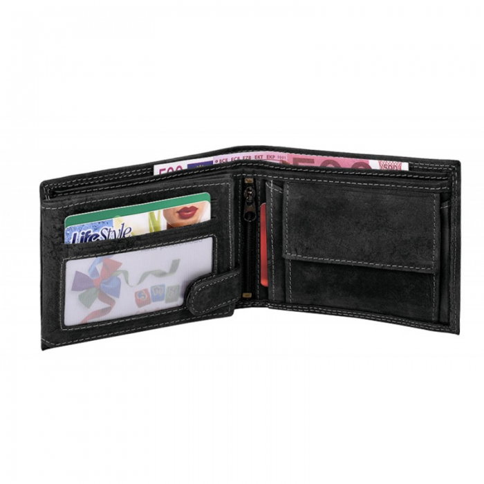 Portofel barbati din piele naturala cu protectie RFID BeSpecial PORM608 Negru [2]