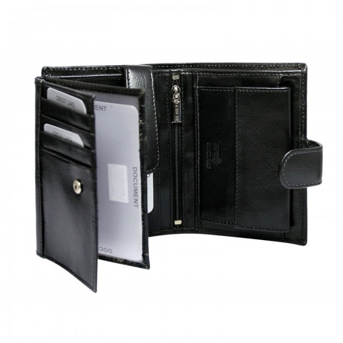 Portofel barbati din piele naturala cu protectie RFID Rovicky PORM579 Negru [2]