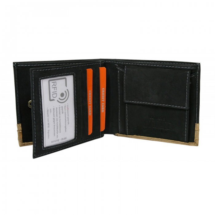 Portofel barbati din piele naturala cu protectie RFID Wild PORM575 Negru [2]