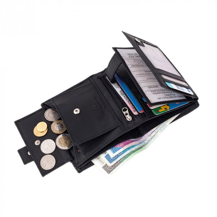 Portofel barbati din piele naturala PORMG057 Negru, cu RFID [7]