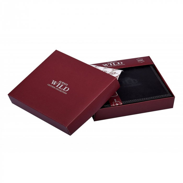 Portofel barbati din piele naturala PORMG059 Negru, cu RFID [7]