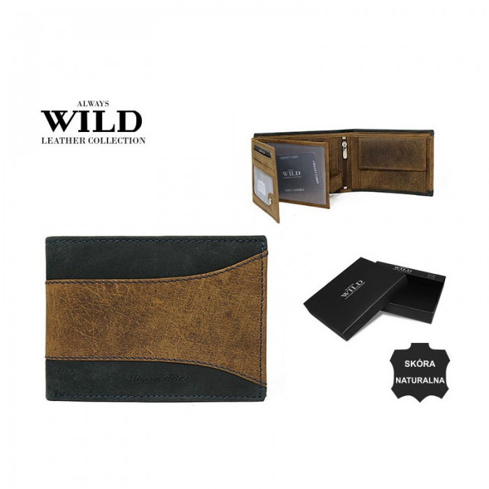 Portofel barbati din piele naturala Wild PORM560 Maron [9]