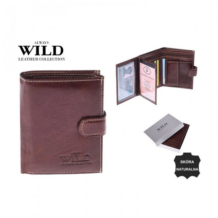 Portofel barbati din piele naturala Wild PORM562 Maron [6]