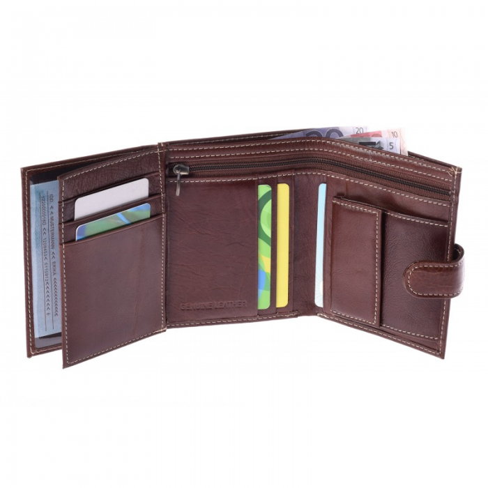 Portofel barbati din piele naturala Wild PORM562 Maron [5]