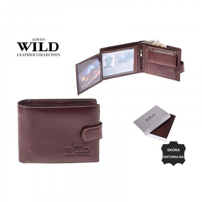 Portofel barbati din piele naturala Wild PORM564 Maron [9]