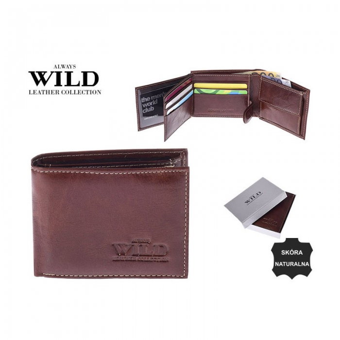 Portofel barbati din piele naturala Wild PORM565 Maron [7]