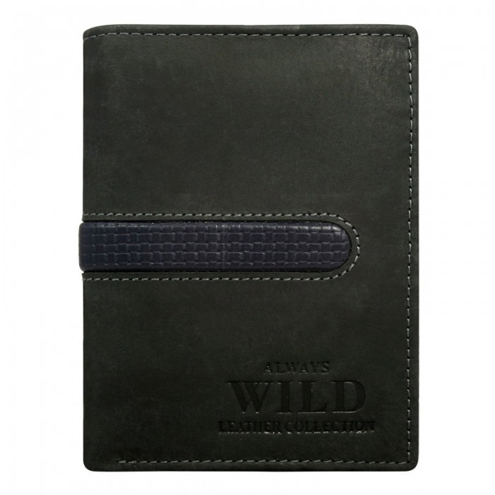Portofel barbati din piele naturala Wild PORM571 Negru [1]