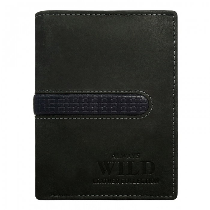 Portofel barbati din piele naturala Wild PORM583 Negru [1]