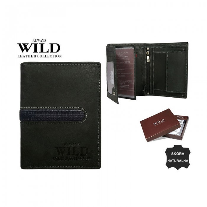 Portofel barbati din piele naturala Wild PORM583 Negru [3]