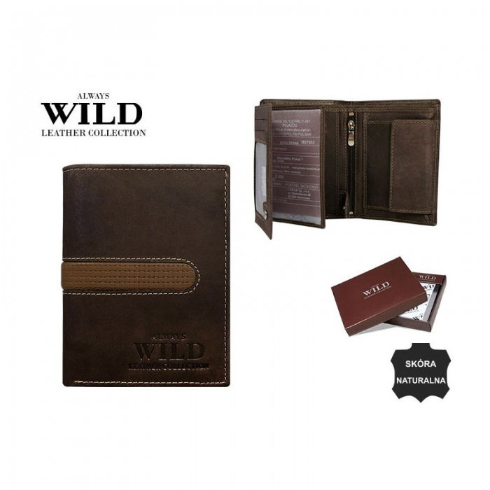 Portofel barbati din piele naturala Wild PORM584 Maron [3]