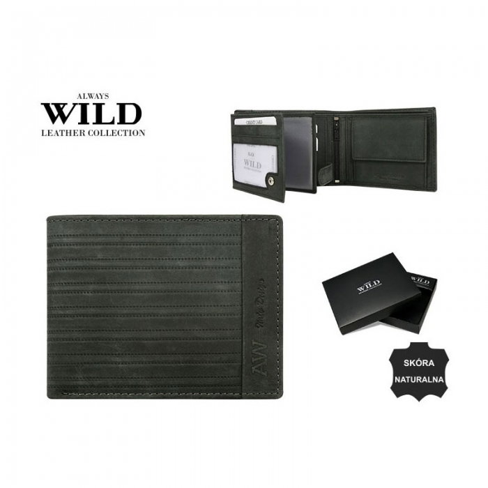 Portofel barbati din piele naturala Wild PORM594 Negru [3]