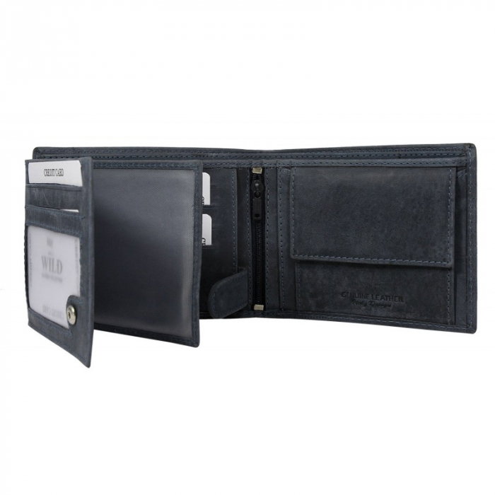 Portofel barbati din piele naturala Wild PORMG045 Albastru [2]