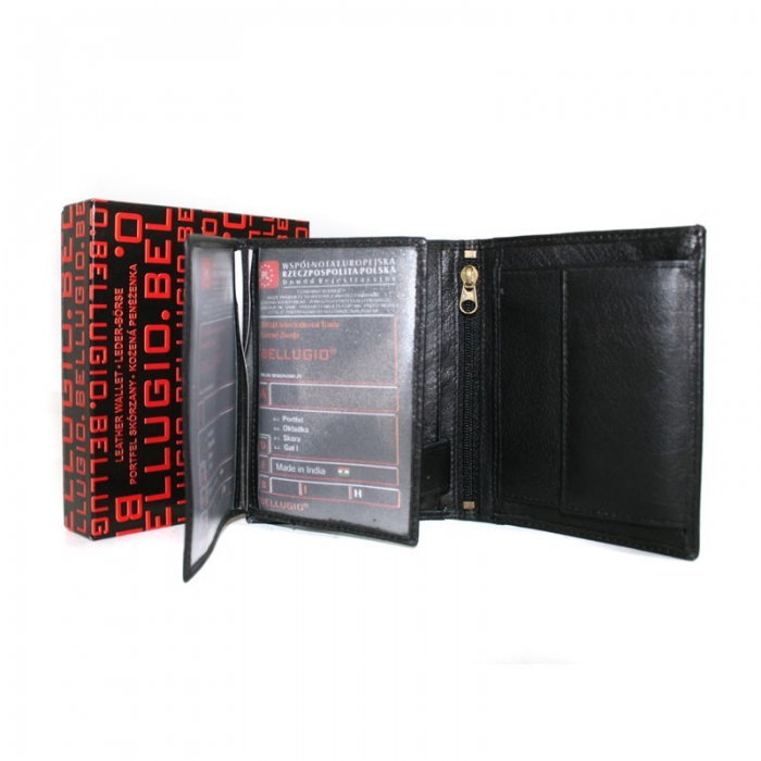 Portofel barbati piele naturala Bellugio PORM24 Negru [3]