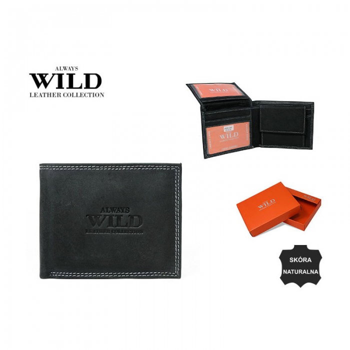 Portofel barbati piele naturala Wild PORM57 Negru [3]
