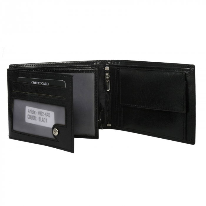 Portofel barbati, PORMG012, piele naturala, Negru [2]