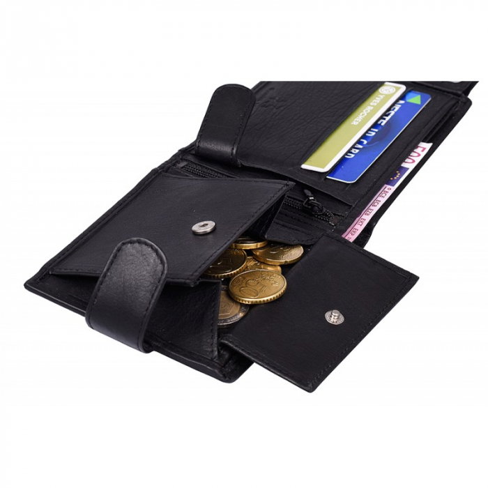 Portofel barbati, PORMG014, piele naturala, Negru, cu RFID [7]