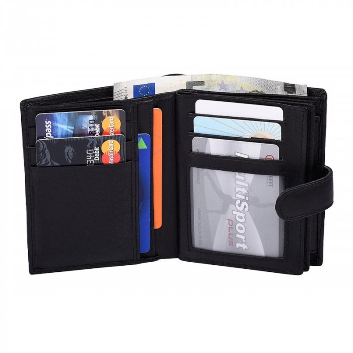 Portofel barbati, PORMG016, piele naturala, Negru, cu RFID [3]