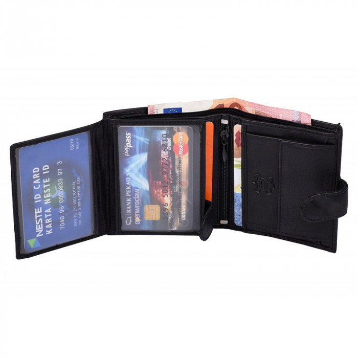 Portofel barbati, PORMG054, piele naturala, Negru, cu RFID [3]