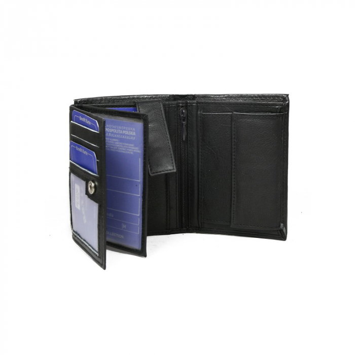 Portofel barbati, PORMG018, piele naturala, Negru, cu RFID [2]