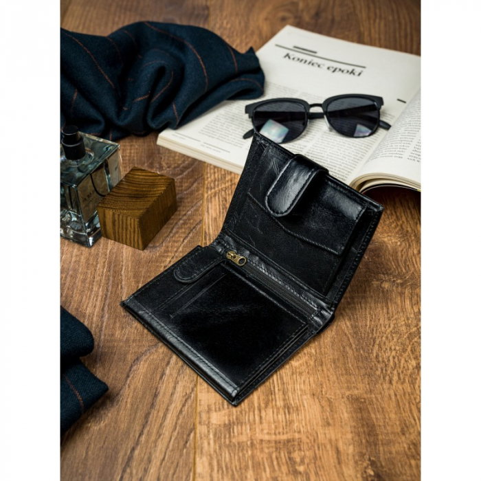 Portofel barbati, PORMG036, piele naturala, Negru, cu RFID [8]