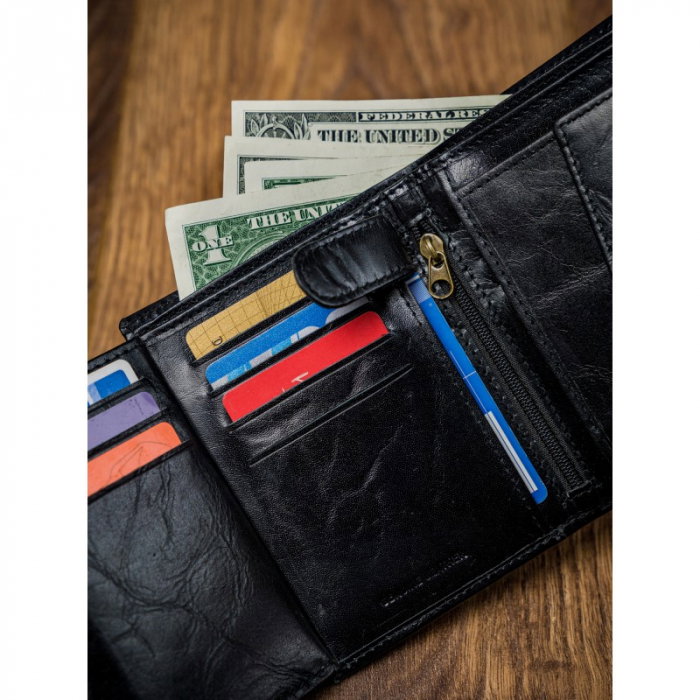 Portofel barbati, PORMG036, piele naturala, Negru, cu RFID [9]