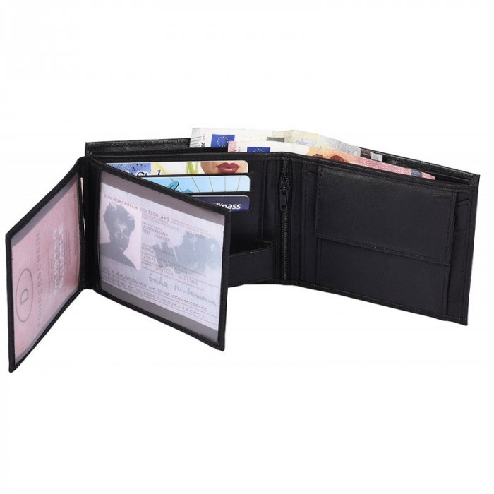 Portofel barbati, PORMG022, piele naturala, Negru, cu RFID [6]