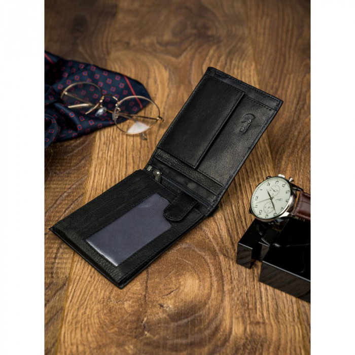 Portofel barbati, PORMG022, piele naturala, Negru, cu RFID [19]