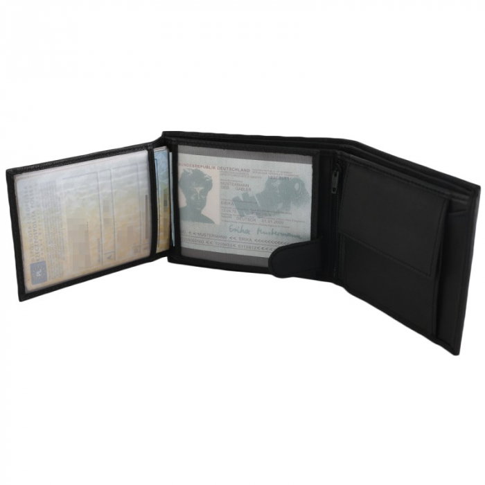 Portofel barbati, PORMG022, piele naturala, Negru, cu RFID [11]