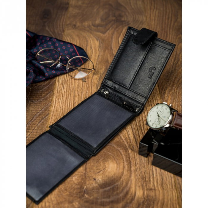 Portofel barbati, PORMG023, piele naturala, Negru, cu RFID [19]