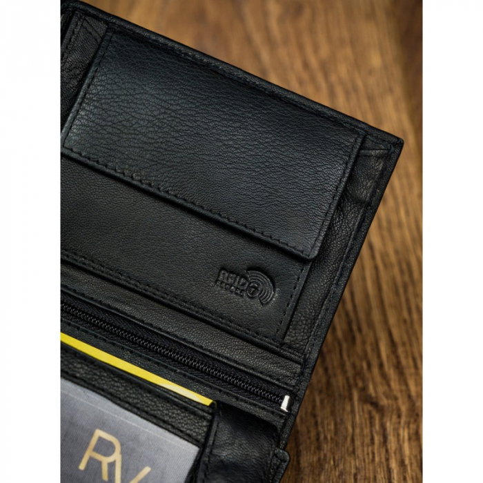 Portofel barbati, PORMG061, piele naturala, Negru, cu RFID [16]