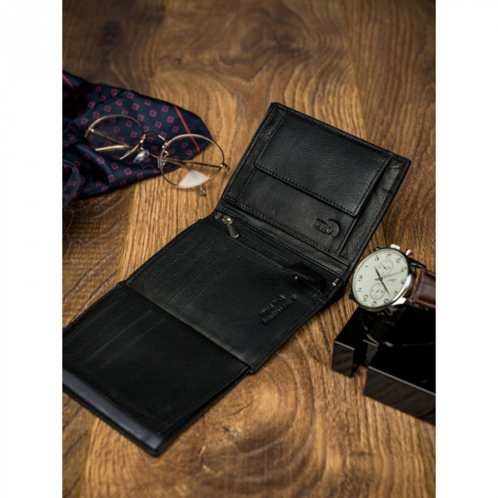 Portofel barbati, PORMG061, piele naturala, Negru, cu RFID [15]