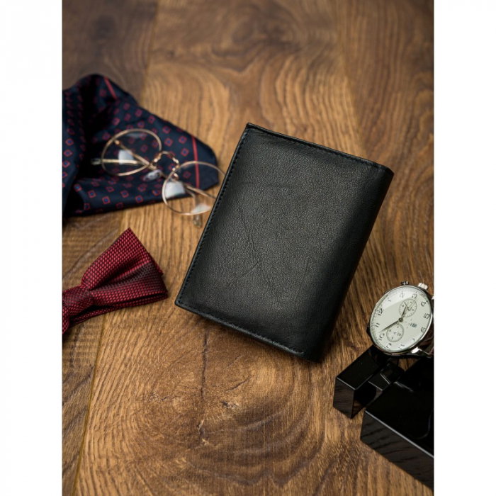 Portofel barbati, PORMG061, piele naturala, Negru, cu RFID [10]