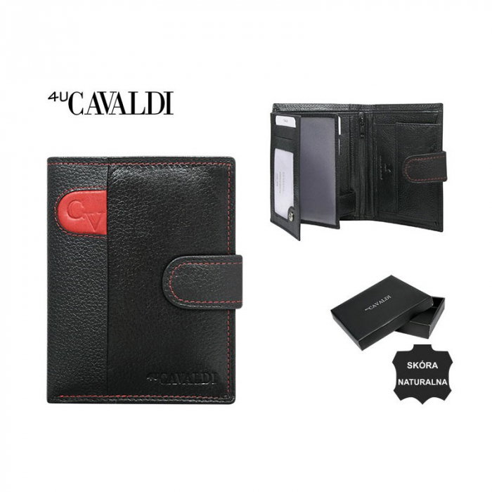 Portofel barbati, PORMG025, piele naturala, Negru cu Rosu [3]