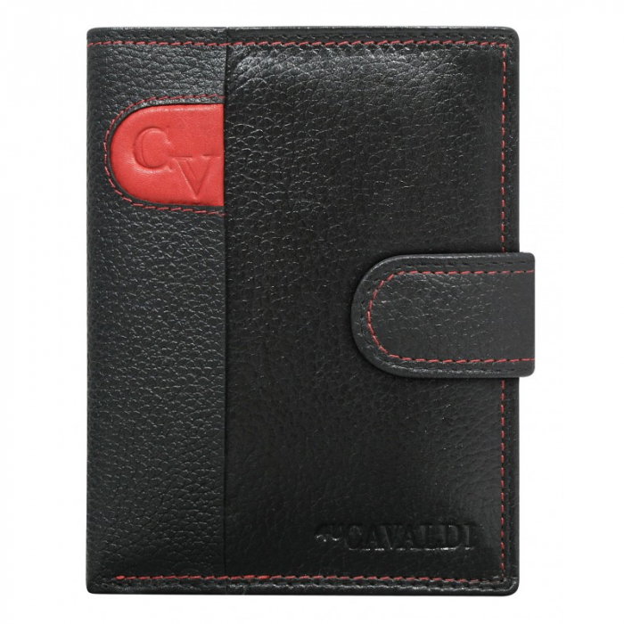 Portofel barbati, PORMG025, piele naturala, Negru cu Rosu [1]