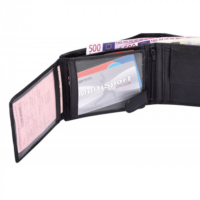 Portofel barbati, PORMG035, piele naturala, Negru, cu RFID [4]