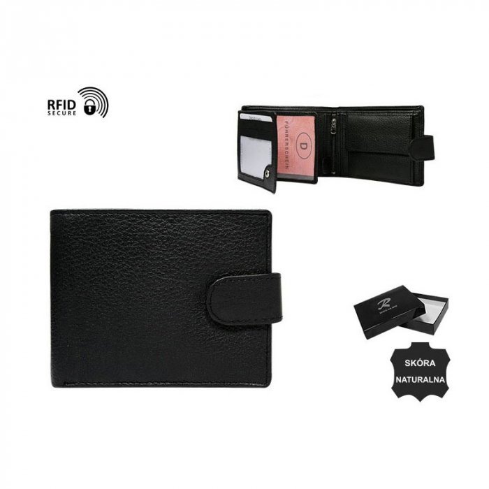 Portofel barbati, PORMG037, piele naturala, Negru, cu RFID [4]