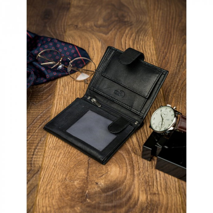 Portofel barbati, PORMG060, piele naturala, Negru, cu RFID [15]