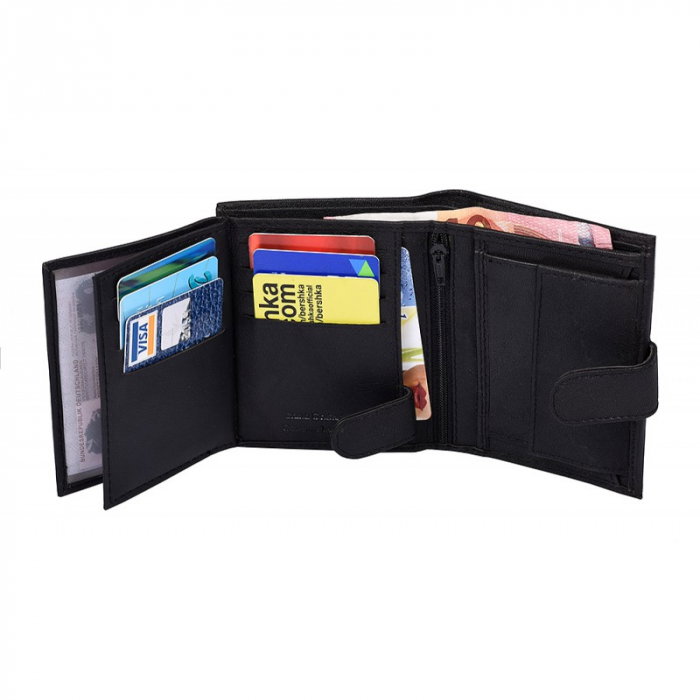 Portofel barbati, PORMG060, piele naturala, Negru, cu RFID [5]