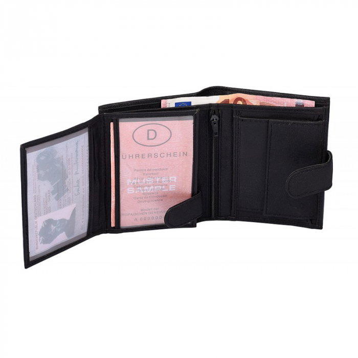 Portofel barbati, PORMG060, piele naturala, Negru, cu RFID [4]